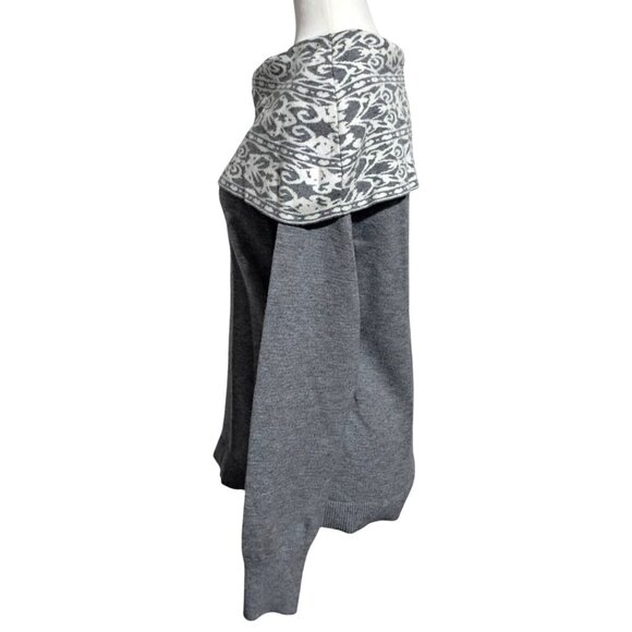 Anne Klein Gray Off the Shoulder Cowl Neck Sweater M Viscose Blend - Picture 5 of 13